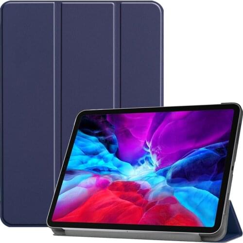 Solid Color Case for IPad Pro 12 9 Case 2020 PU Leather Stand Smart Cover for IPad Pro 12.9 2020 Case W/ Auto Sleep Up Function