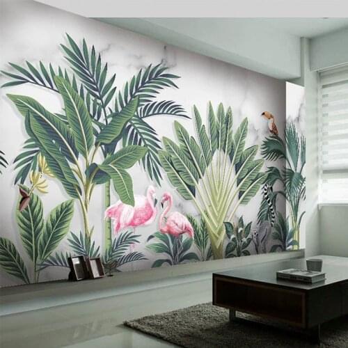 Custom Photo Wallpaper Modern Hand Painted Tropical Leaf Rainforest Murals Living Room Bedroom Home Decor Wall Painting Frescoes