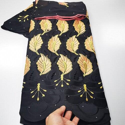 French Net Lace Fabric High Quality 100% Cotton Embroidery Lace With Stone 2021 Latest African Lace Fabric For Women Dress A2309