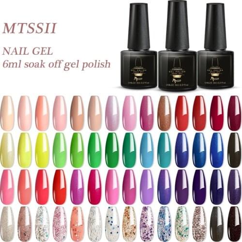 Gel Polish 6ml Manicure Set For Nail Art Semi Pure Color UV LED Lamp Nail Varnishes Base Top Coat Lacquer Gel Nail Polish