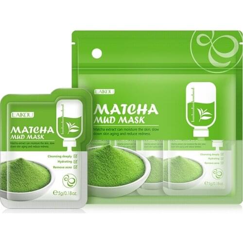 LAIKOU Matcha Green Clay Mud Face Mask Anti wrinkle Night Facial Packs dark circle Moisturize Anti-Aging Mask for facecare