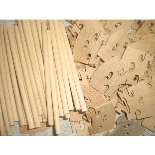 10 PCs Quality Violin Bridge 4/4 & 20 PCs Violin sound post 6.2mm*13cm