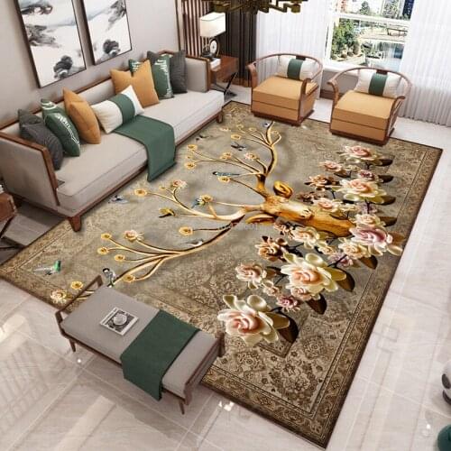 Chinese Style Home Carpet Living Room Coffee Table Blanket Gold Diamond Velvet Bedroom Full Bed Blanket