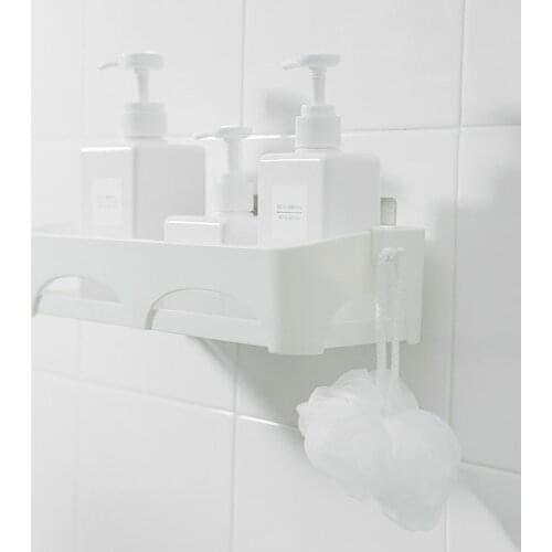 KLX Quality Bath Adhesive Shelf Kitchen Wall-Mounted Punch Free No Trace Spice Rack Home Storage Accessories Makeup Organizer