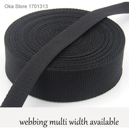 5M strong black equipment bundle PP belt tape 2cm to 5cm width polypropylene webbing band for tent accessories sewing bag belt