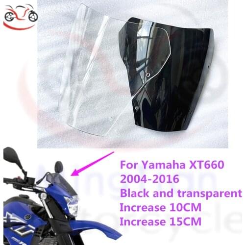 Motorcycle Windshield XT660 X XT660R 2004 2005 2006 Raised 10CM/15CM Sun Visor Instrument Dustproof Board Windscreen