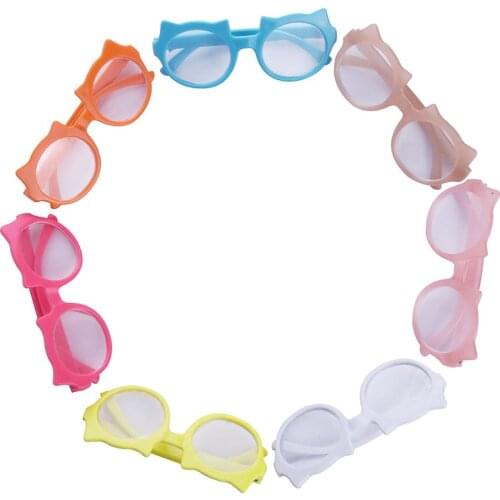 Luckdoll Cute Fashion Animal Frame Glasses fit 18 Inch American Female Dolls and 43cm Baby Doll Accessories Toys Christmas Gifts