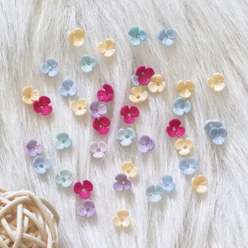 30pcs of mixed color 6mm cute resin Small flower DIY nail art decoration accessories button craft scrapbook