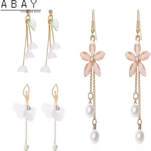 Fashion Hot Deals Tassel Flower Earrings Women 2020 New Small Fresh Temperament Versatile Elegant High Quality Ear Pendant