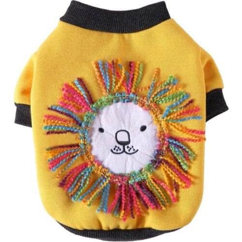 Soft Winter Pet Clothing Dog Clothes For Small Medium Dogs Vest Shirt New Year Lion Puppy Dog Costume Chihuahua Pet Vest Shirt