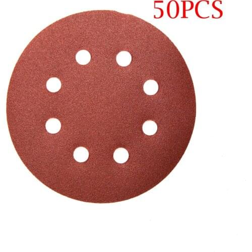 Pouvoir 50x 5 Inch 8 Holes 150 Girit Sanding Disc Sanding Polishing Pad Sandpaper Disc
