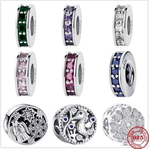 New original 925 silver bracelet charm angel star Colorful Melon Sertu beads fit Pandora charm bracelet DIY jewelry gift