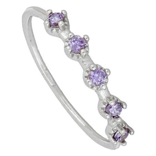 Extremely Beautiful Purple Crystal Ring 925 Silver CZ Ring For Women Popular Fashion Jewelry Birthday Gift Wedding Jewelry