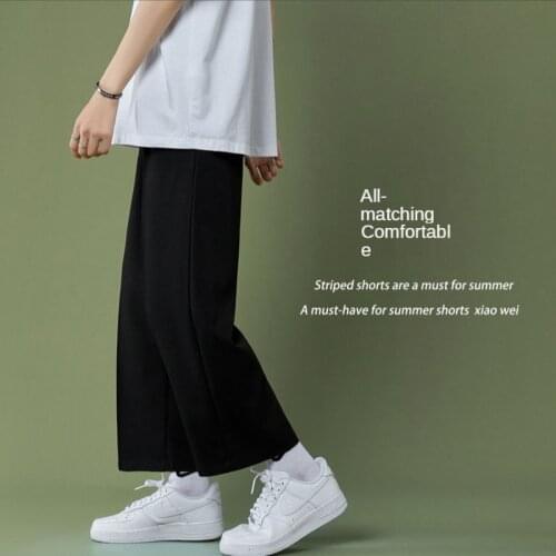 Solid Color Formal Suit Pants Mens Korean Fashion Loose Casual Pants Men Streetwear All-match Wide-leg Straight-leg Pants Men