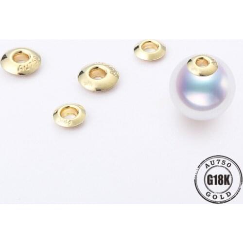 A pair 3.5 4.5mm 18karat yellow gold Spacer Beads End Caps PEARL DIY Charms Connectors Jewelry Findings Passepartout Material