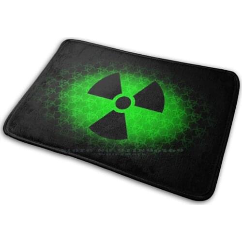 Radioactive Biohazard Mat Rug Carpet Anti-Slip Bedroom Entrance Door Mat Biohazard Hazardous Radioactive Warning Danger Sign