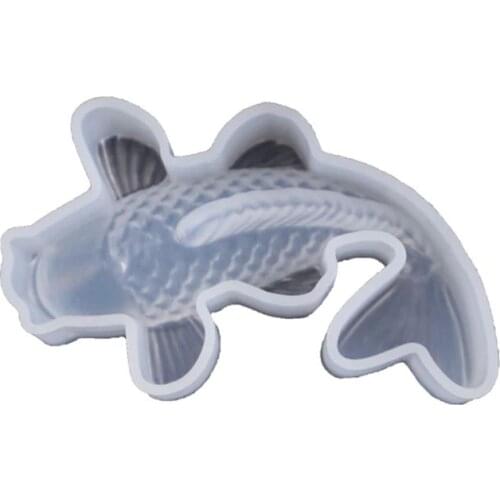 ANGELADY Transparent Silicone Mold Decorative Resin Mould Koi Lucky Fish Shaped DIY Crafts Pendant Making Tools