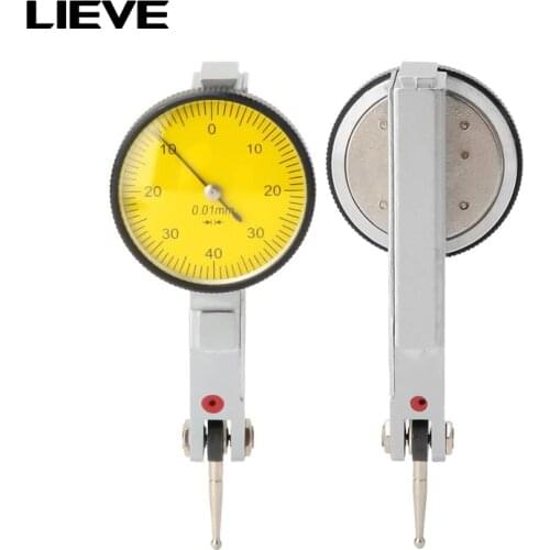 0-0.8mm Lever Indicator Analog Display Dial Lever Shockproof Test 0.01mm Dial Gauge Indicator Meter Dial Micrometer Tools