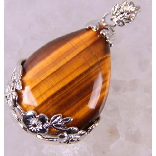 Teardrop Tigereye Bead Pendant Jewelry For Woman Gift S080