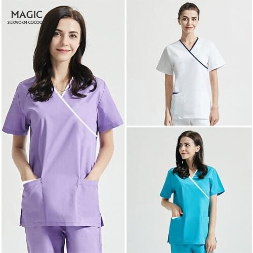 Spa uniforms scrubs women suits nurse uniforms Pet Frosted doctor scrubs set work Set Uniforms veterinary Beauty Salon Workwear