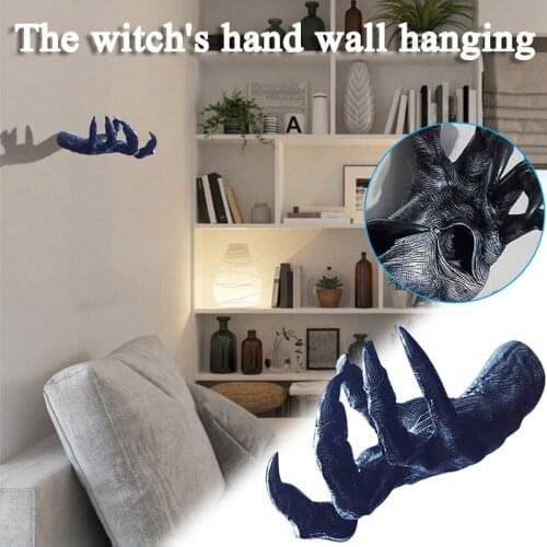 Witch Hand Statues Aesthetic Art Wall Hanging Decoration Resin Wall Sculpture Props Decorative Bracket Garden Decor