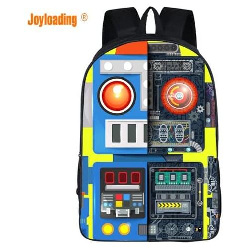 Joyloading Stylish Cartoon Robot Children Backpack Kids Schoolbag Pupils Shoulders Bag