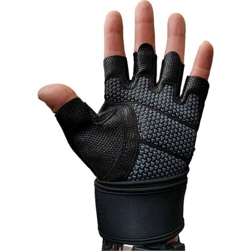 Bodybuilding Weightlifting Gym Gloves Hand Soft Silicone Anti Slip Dumbbell Fitness Training Deadlift Exercise Crossfit Workout