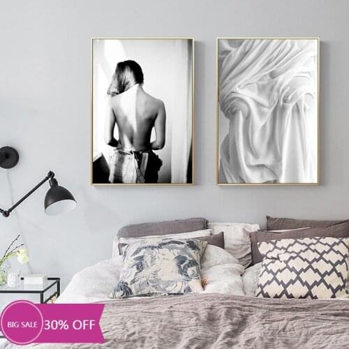 Vintage Sexy Girl Wet Shirt Wall Art Canvas Painting Nordic Posters And Prints Black White Wall Pictures For Living Room Decor