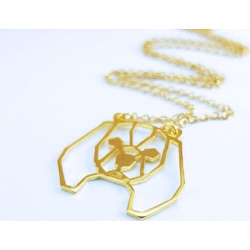 Trendy Cavalier King Charles Spaniel Necklace Women Origami Statement Necklace