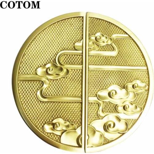 COTOM 1Pair 18CM 3D Carving Cloud Large Solid Brass Door Handles Furniture Decoration Copper Cabinet Pull Cupboard Knobs
