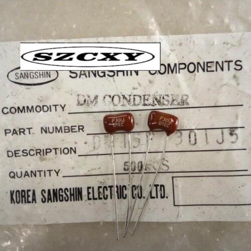 100% Home furnishings500V300P 300P 301 CDE silver mica capacitance foot distance is 5mm