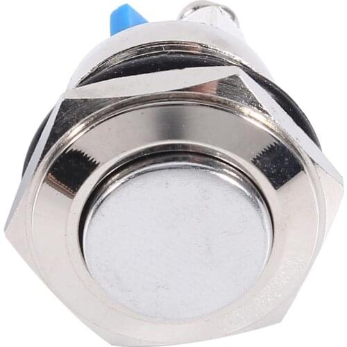 12V 16mm High Round Car Momentary Metal Push Button ON OFF Horn Switch waterproof shockproof Self-Reset Switchr