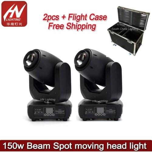 2pcs with flycase 150 watt gobo stage light DMX 150W beam spot led moving head light