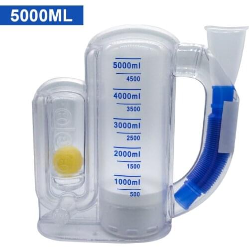 3000/5000ml Volumetric Breathing Trainer Single ball Meter Spirometry Trainer Lung Function Exerciser Workout Equipment for