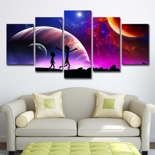 5 Pieces of Wall Art Paintings HD Printing Animation Color Cartoon Posters Corridor Bedroom Living Room Decoration Without Frame