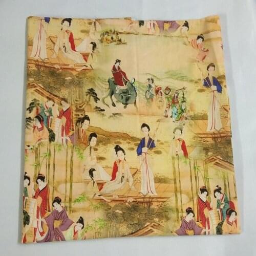 50x105cm Traditional Lady Figure Drawing Printed Cotton Fabric Design 007 Fabric Patchwork for Cloth Dress Party Home Decor