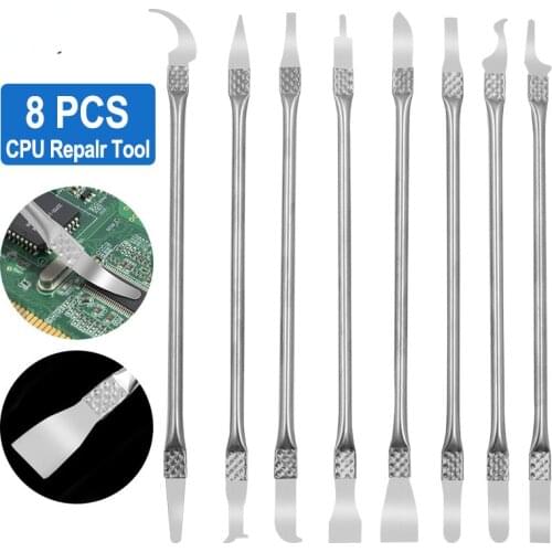 8pcs/pack CPU IC Glue Remover Phone Repair Tool C Chip Repair Thin Blades Piratical Repair Hand Tool For Mobile Phone Computer