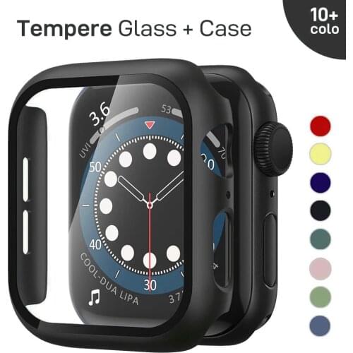 Accessorie For Apple Watch serie 6 5 4 3 SE 44mm 40mm iWatch Case 42mm 38mm bumper Screen Protector+cover apple watch Glass+case