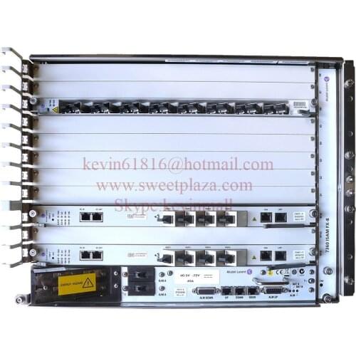 Alcatel lucent bell OLT 7360ISAM FX-8 with FANT-F,power and FGLT 16 ports pon card. 19 inch chassis