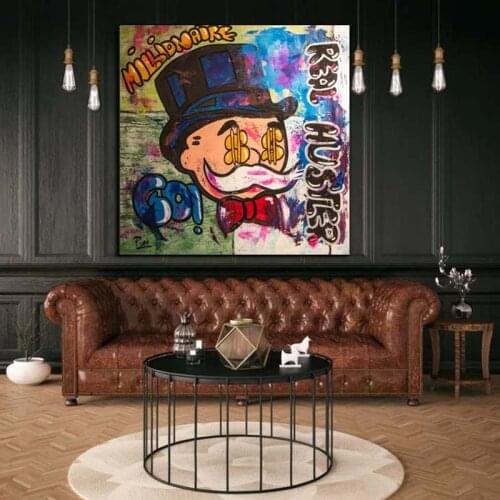 Alec Monopoly Graffiti Art Money Paintings on The Wall Art Canvas Posters and Prints The World is Yours Modern Home Pictures