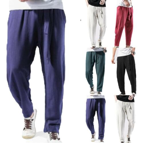 Mens Pants Vogue Summer Harem Pants Loose Trousers Casual Baggy Clothing Sports Jogger Trousers Streetwear Pants