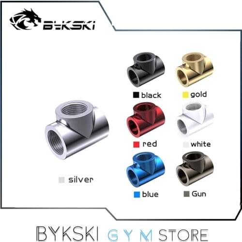 Bykski Tee 3-way Boutique T-type Split Fitting, Water cooling joint G1/4'' Female Multi-Channel Accessories Fitting CC-TE3-X-V2