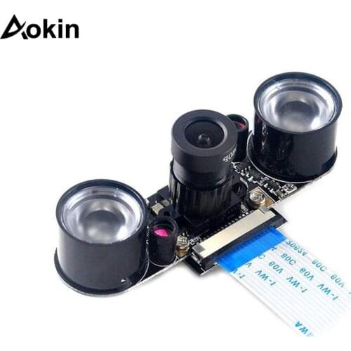 For Raspberry Pi Camera Night Vision Camera Adjustable-Focus Module 5MP OV5647 Webcam Video 1080p + 15CM 50CM FFC Adapter Cables