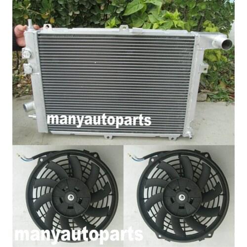 FOR Opel Vauxhall Calibra Turbo C20LET 50mm Core Alloy Aluminum Radiator with two fans