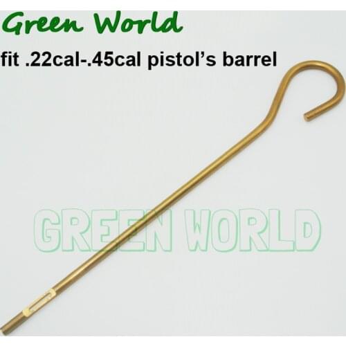 Green World 1pc/lot 2 in 1 Solid Brass Ranrod with Patch Puller Fit Pistol .22cal to .45cal Thread 8-32
