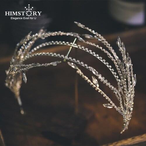 Himstory New Fairy Handmade Crystal Headband Bride Headdress Wedding Hair Accessories Hairband