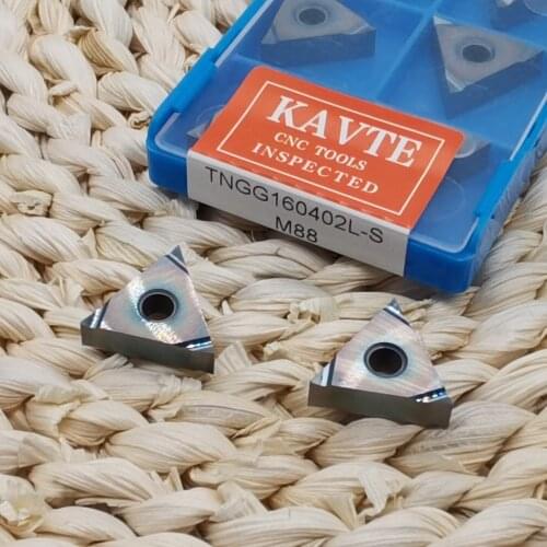 KAVTE 10Pcs TNGG160402L-S TNGG160404L-S External Lathe Turning Tools Inserts Colorful coating, Special for stainless steel