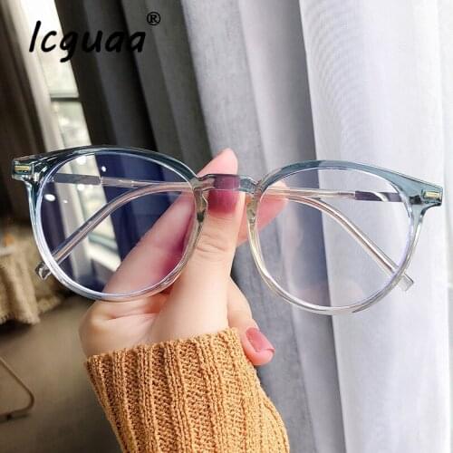 Round Frame Nail Glasses Frame Retro Transparent Color Anti-blue Light Glasses Plain Street Shooting Flat Mirror