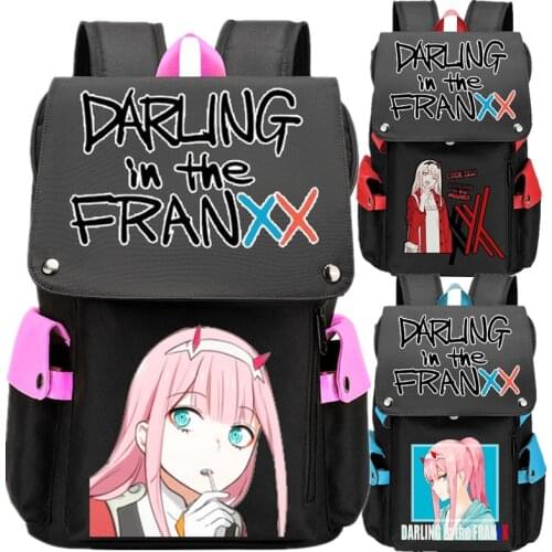 Cute DARLING in the FRANXX USB Port Book bag Backpack Zipper Rucksack Student School Computer Bag Travel Gift