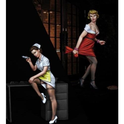 1/35 Scale woman findings and gentlewomen as figure Historical (including table) the table WWII Resin Model Free Shipping